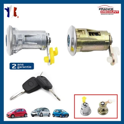 Serrure Barillet de Porte Avant Gauche et Droit prévu PEUGEOT 107 de 2005 à 2014 - Photo 1/4