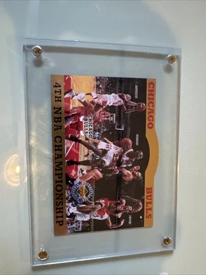 1996 Upper Deck CHICAGO BULLS 4th Title JUMBO  /10000 Michael Jordan Pippen #’d - Image 1 of 2