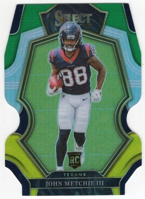 2022 Panini Select #141 John Metchie III Green and Yellow Prizm Die Cut - Image 1 of 2