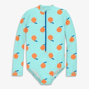 Primary Kids Long Sleeve One Piece Rash Guard Citrus Burst Size 5 NEW - Picture 1 of 2
