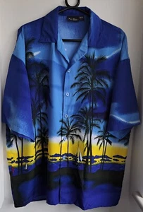 Vintage K's Dee Blue Tropical Hawaiian Shirt 51"-129.5cm XL  (40RL) - Picture 1 of 3