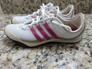 Womens Size 10 White Pink Silver Adidas Fit Foam Athletic Shoes G30989 preowned - Picture 1 of 12