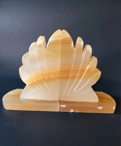 Vintage Alabaster Carved Bookends - Picture 1 of 8