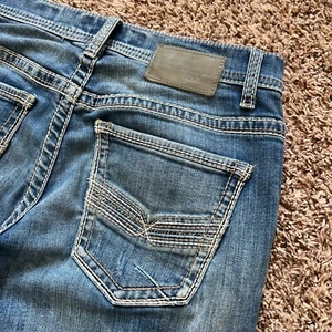 BKE Jeans Men's 29x36 Aiden Bootleg Blue Buckle Stretch Denim Pants Stack Boot - Picture 1 of 12
