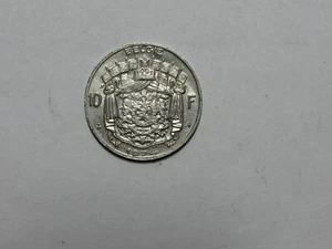 Old Belgium Coin - 1974 Dutch 10 Francs - Circulated, rim dings - Picture 1 of 2
