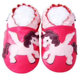 Jinwood Baby Girls Shoes Soft Sole Leather Infant Unicorn Booties 18-24M - Picture 1 of 3