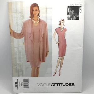 Vogue Attitudes 1305 Sz 8-12 Tom & Linda Platt Dress & Jacket Sewing Pattern UC - Picture 1 of 5