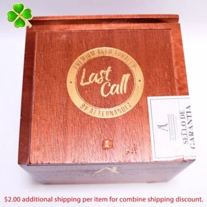 Last Call Corticas Puros Empty Wood Cigar Box 5.5" x 5.25" x 5" - Picture 1 of 11