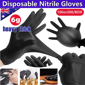 100-1000pcs Disposable Nitrile Gloves Black Mechanic Blend Powder Free Industry - Picture 1 of 20