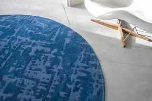 9250 SQUAREZ BLUE Structures Baobab collection High Quality Plain Structured Rug - Picture 1 of 19