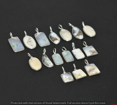 Oferta Pingente Moldura Feita à Mão Opala Dendrito Pedra Preciosa 925 Banhado a Prata Esterlina - Imagem 1 de 2