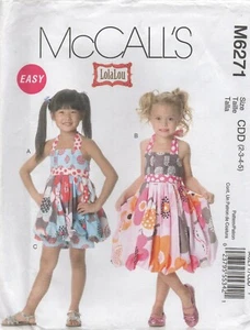 McCalls Schnittmuster 6271 EASY Kleid, Top, Shorts, Neckholder, MÄDCHEN Größe 2 3 4 5 - Bild 1 von 9