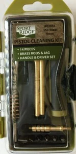 Sport Ridge 14pc .357/.38/9mm Pistol Field Cleaning Kit Brush/Patches/Rod/Tools - Picture 1 of 5