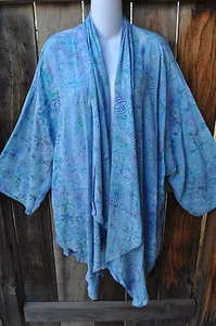 MISSION CANYON ART TO WEAR 51 SHORT KIMONO DUSTER IN ALL NEW AVALON,OS+ - Picture 1 of 4