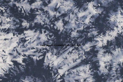 Blue Rayon Fabric Printed Indian Decorative Boho Craft Sewing Material By 1 Yard - image 1 of 3