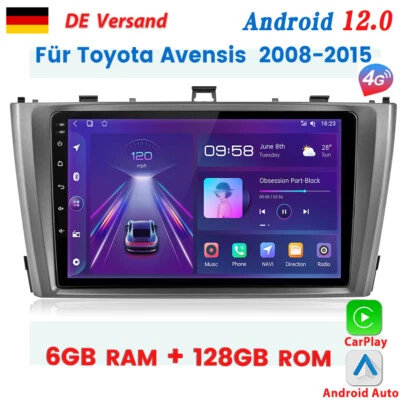 6+128GB Für Toyota Avensis 2008-2015 Carplay Autoradio Android GPS NAVI BT DAB+ - Bild 1 von 4