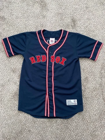 Boston Red Sox True Fan #38 Curt Schilling Button-up Jersey - Size: Youth Large Cover