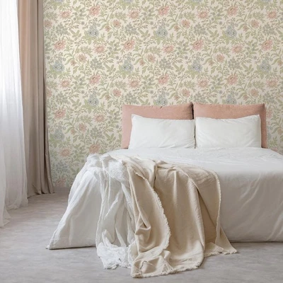 Papel tapiz floral crema y rosa Garden Muse 100012 Rasch papel de pared característica Foto 1 de 4