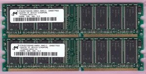 512MB 2x256MB PC3200 MICRON MT8VDDT3264AG-40BG4 DDR-400 DDR1 Ram Memory Kit DIMM - Picture 1 of 7
