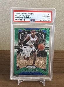 2019-20 Panini Prizm Prizms Premium Green Shimmer #6 Allen Iverson /25 PSA 10 - Bild 1 von 2
