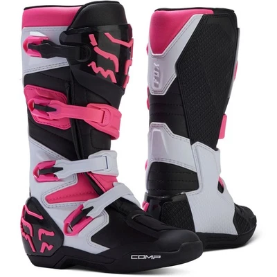 Fox Racing Womens Comp Off-Road Boots Buckle Closure Full Coverage Black/Pink Foto 1 de 4