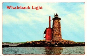 Postcard Lighthouse Whaleback Light Maine & New Hampshire ME NH - Picture 1 of 2