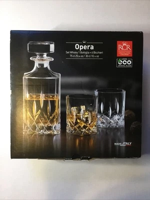 Juego de jarra de whisky RCR Opera de 7 piezas de cristal de plomo con seis vasos Foto 1 de 4