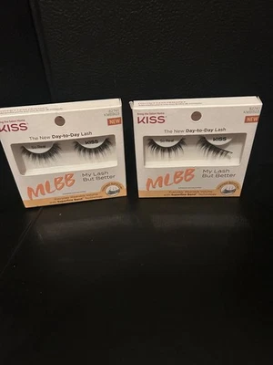 Lote de 2 Pestañas Falsas Kiss My Lash But Better Tecnología Banda Superfina NUEVO  Foto 1 de 3