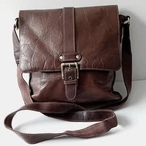 đŸ”¥Bolla Vintage Rustic Real Leather Men's Large Cross Body Bag Brown 30/27/6 Cm - Picture 1 of 19