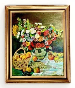 1900 French oil painting on Canevas. style Life. Flowers. 18 X 15 Inches - Picture 1 of 9