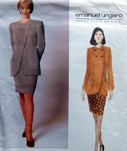* 1996 Vogue UNGARO Misses Jacket & Skirt Pattern sz 8-12 1997 UNCUT - Picture 1 of 3