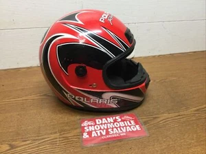 Helmet Polaris Racing Snowmobile Youth Small Red Black White - Picture 1 of 12