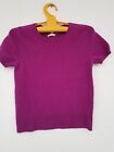 Maddison Womans 100% cashmere purple top Sz S Short Sleeve Pullover Sweater