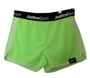 Justice Girls Active Shorts Green 16/18 Plus Mesh Lined Sport Logo Elastic Waist - Picture 1 of 10
