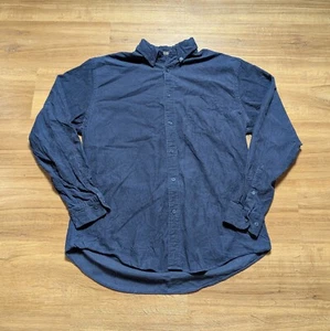 Camisa de pana Nordstrom de colección para hombre L azul marino 100 % algodón con botones occidental - Imagen 1 de 10
