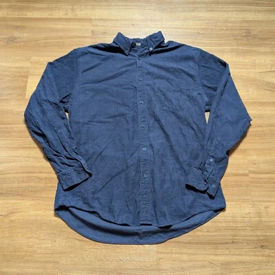 VTG Nordstrom Corduroy Shirt Mens L Navy Blue 100% Cotton Button Down Western - Image 1 of 4