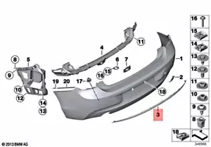 Genuine BMW F22 F23 218d 218i 220d 220dX Trim Strip Bumper Rear 51127314357 - Picture 1 of 1