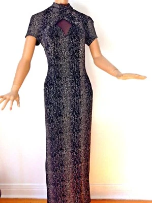 VESTIDO LARGO DELGADO JOSEPH RIBKOFF PIEL DE SERPIENTE MÁGICA IMPRESIONANTE DISEÑO ORIGINAL TALLA 6 Foto 1 de 4