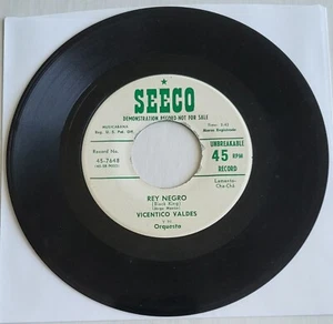 Vicentico Valdes...."Rey Negro & Piensalo Bien" 45 RPM 7" Vinyl Record (Demo) - Picture 1 of 2