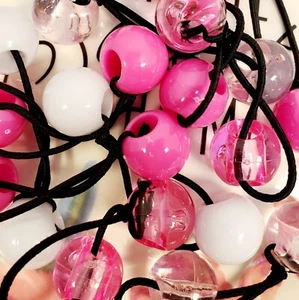 clear pink girl Balls Ponytail Holders ELASTIC hair tie - Picture 1 of 5