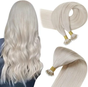 Easyouth Blonde Nano Hair Extensions Real Human Hair Nano Bead Hair Extensions W - Picture 1 of 3