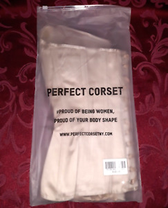 CORSET PARFAIT NY Grace corset satiné beige taille petite ceinture arrière à lacets neuf avec étiquettes