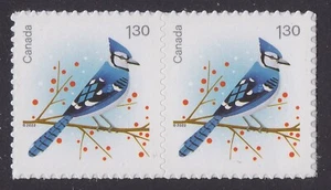Canada 3366 Christmas Holiday Birds Blue Jay $1.30 horz pair MNH 2022 - Picture 1 of 1