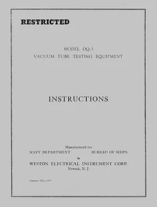 Manual comprobador de tubos Weston 788 azul marino modelo OQ-3 - Imagen 1 de 1