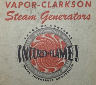 Intenso Flame Vapor Clarkson Steam Generators Maintenance Book 1950 Vintage - Image 1 of 4
