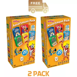 (PACK 2) Kellogg's Assortment Pack Variety Cold Breakfast Cereal, 21.8 Oz, 40 CT - Picture 1 of 1