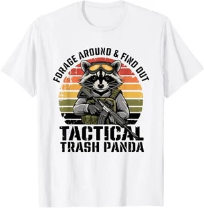 Forage Around & Find Out Tactical Trash Panda Funny Raccoon T-Shirt Hoodie - Picture 1 of 15
