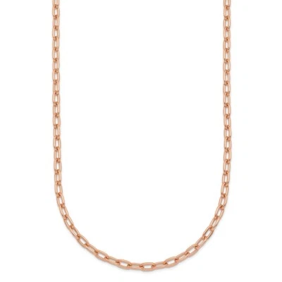 14K розовое золото полированный 2,9 мм твердое овальное звено кабель цепочка ожерелье 24» для матери - Изображение 1 из 4