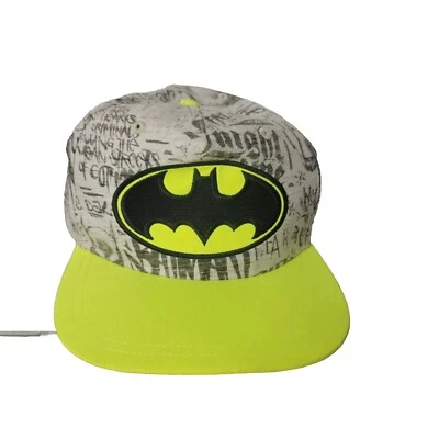 Gorra de béisbol con logotipo de Batman ajustable espalda a presión juvenil neón y gris Bioworld Foto 1 de 4