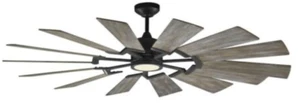 62" Windmill Ceiling Fan & LIGHT INDOOR-OUTDOOR Farmhouse Prairie Cottage - Picture 1 of 1